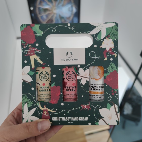 英国the body shop/christmassy hand cream trio圣诞限量三件套
