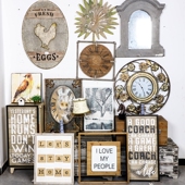 饰工艺饰品挂件仿旧木质壁挂 装 孤品集合 设计师创意家居墙面软装