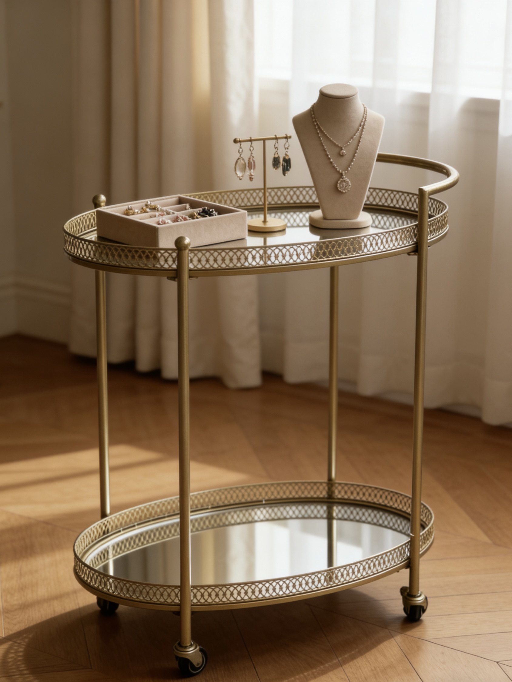 欧美轻奢复古移动推车沙发边几铁艺雕花两层置物架吧台餐车茶水车,住宅家具,移动边几/推车,淘宝优惠券,粉丝福利购,淘宝优惠卷
