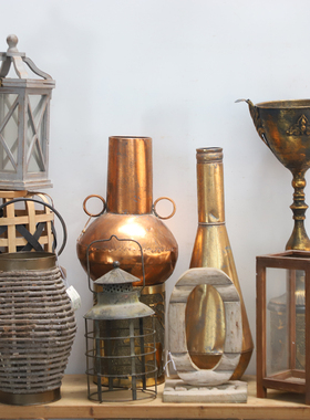 孤品大集合--外贸复古家居庭院装饰品铁艺木质做旧工艺园艺挂摆件