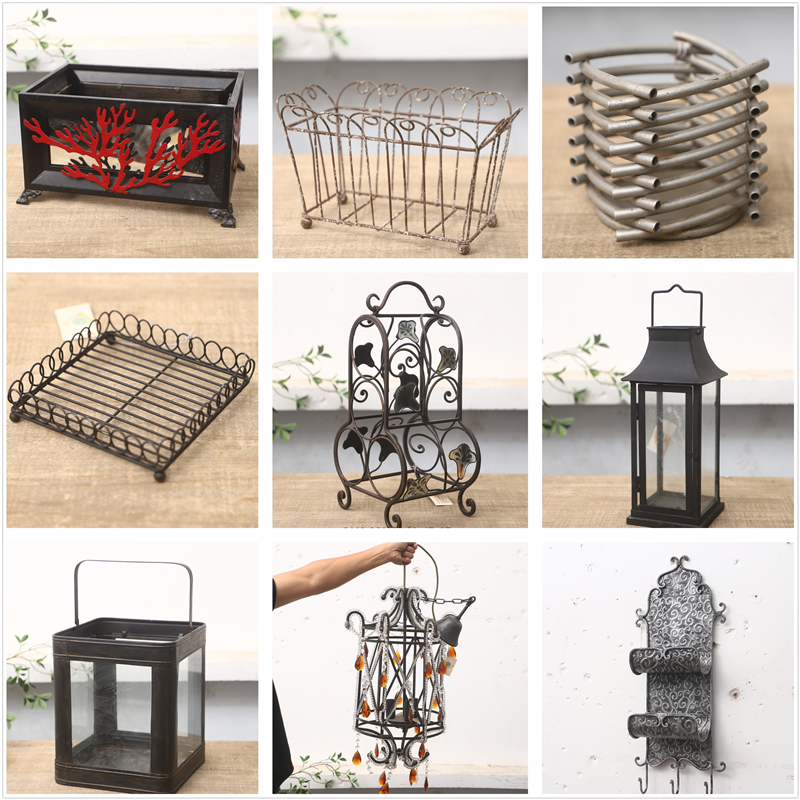 孤品大集合--美式复古家居庭院装饰品铁木园艺杂货挂件摆件工艺品