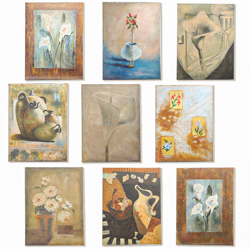 孤品集合--大型复古老油画侘寂风挂画餐厅酒吧装饰艺术手绘油画,家居饰品,油画,淘宝优惠券,粉丝福利购,淘宝优惠卷