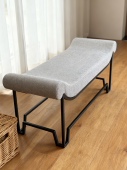买一送一得2张出口大牌HOME 凳床尾凳 VIEW铁艺质感布艺贵妃椅换鞋