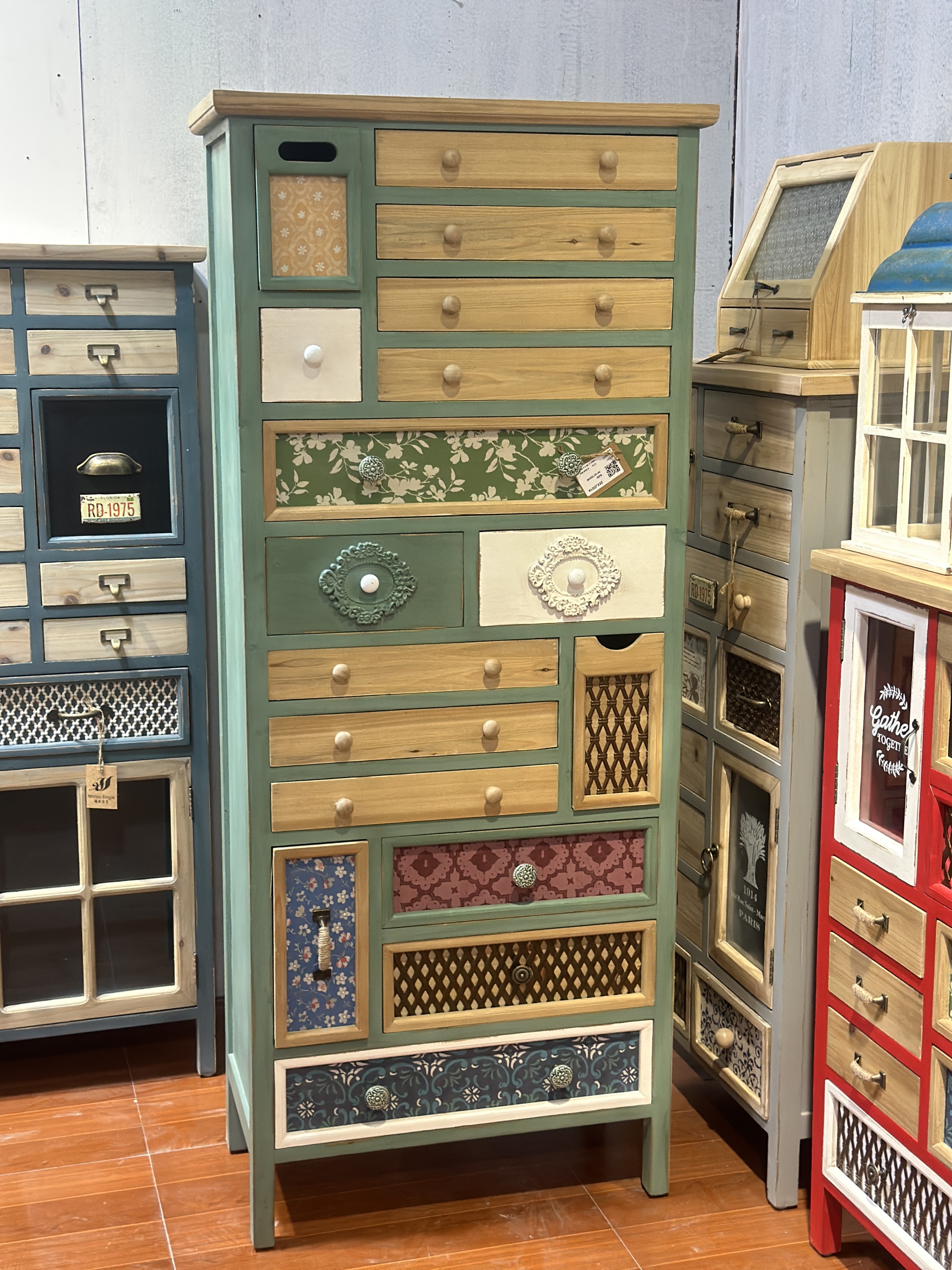 美式乡村法式复古花纹雕花工艺家具经典创意仿古多抽屉斗柜储藏柜