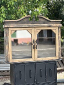 出口外贸新款 饰柜子 绝美造型厚重实木复古雕花双开门古董柜墙壁装