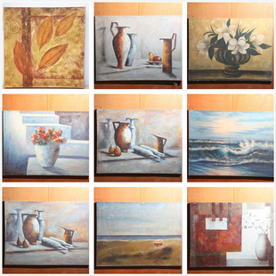 孤品秒杀外贸展会样品原创手绘艺术花卉风景人物油画壁挂特价处理