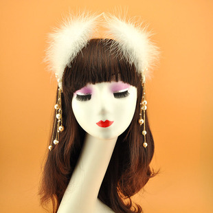 汉服头饰套装古风发饰羽毛珍珠流苏古装仙气中国古代头饰演出走秀