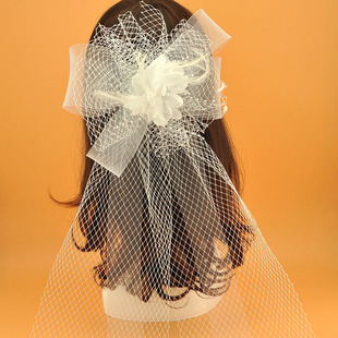 森系超仙流苏蝴蝶结婚礼头饰婚纱发饰写真摄影头花影楼头饰花朵白