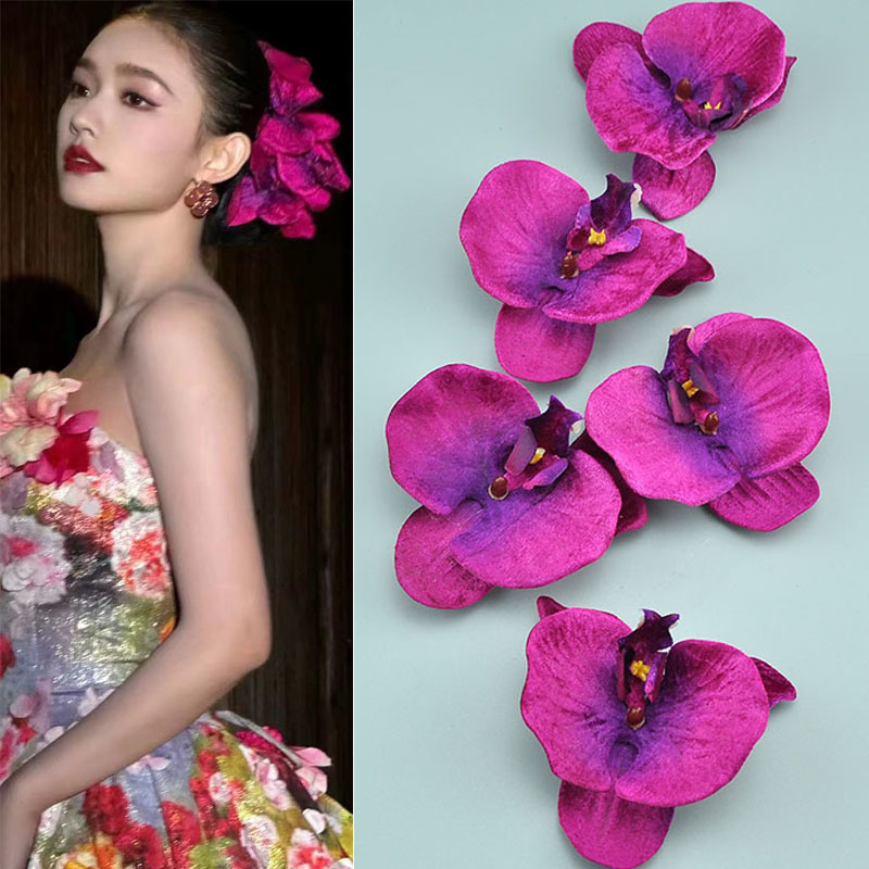 GQ盛典明星同款林允自带花园惊艳蝴蝶兰头花发饰花朵发夹花花头饰