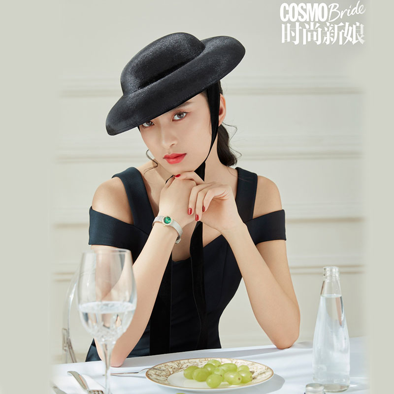 vintage名媛旗袍中世纪风礼服帽