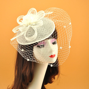 旗袍头饰新娘复古民国夜上海走秀网纱晚礼服小礼帽女发饰主播配饰