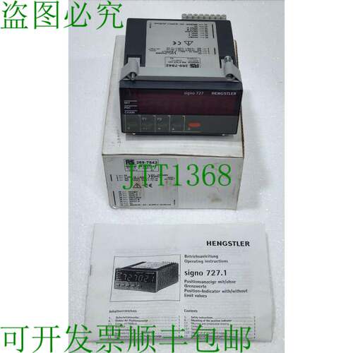 亨斯特勒 0 727 101 SIGNO 727/727.1位置 12-24VDC Rs 269-7842