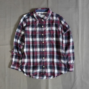 叠穿衬衫 长袖 外套 情侣款 日系复古水洗宽松格纹纯棉亲肤休闲工装