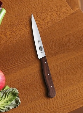 维氏VICTORINOX 不锈钢蔬果刀瑞士原装水果刀枫木柄 5.2000.12