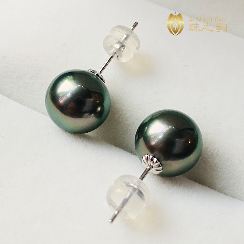 大溪地黑珍珠天然海水正圆无瑕