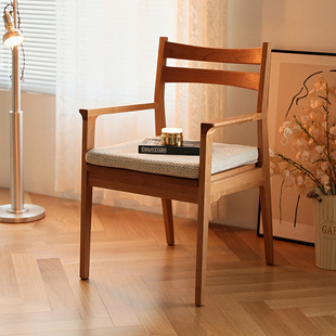 北欧全实木扶手椅日式樱桃木家用餐椅书房学习椅靠背椅休闲洽谈椅