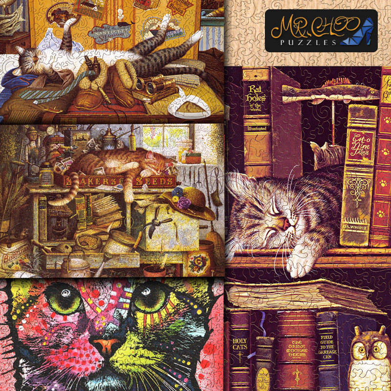 MR.CHOO木质异形拼图猫咪系列儿童益智玩具 潮玩减压趣礼物,玩具/童车/益智/积木/模型,拼图/拼板,淘宝优惠券,粉丝福利购,淘宝优惠卷