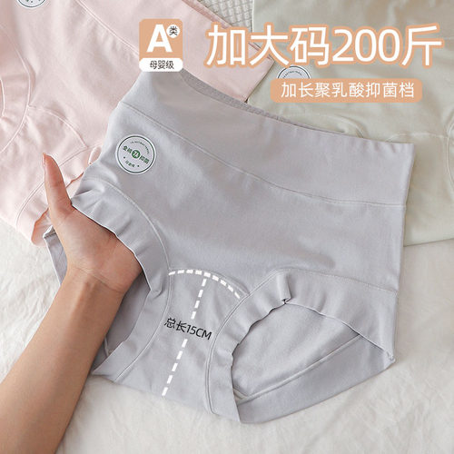 高腰内裤女胖mm200斤50支超柔棉全裤7A抑菌聚乳酸抑菌裆收腹提臀
