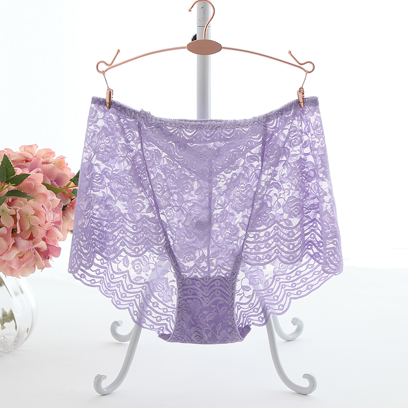 新款性感大码内裤蕾丝胖高腰无痕