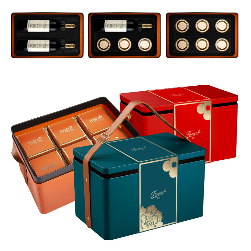 皮手提超大中秋月饼大礼品盒包装套装6粒8粒特产高档酒店大堂推头