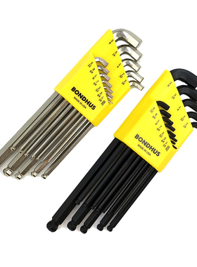 BONDHUS美国波顿英制窄空间短头臂内六角扳手套装 16537  16737