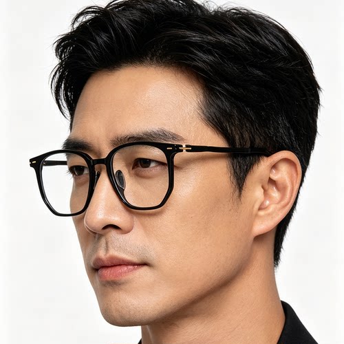 个性厚框大框方形防蓝光老花镜男大镜片树脂老人老眼镜防过敏TR90