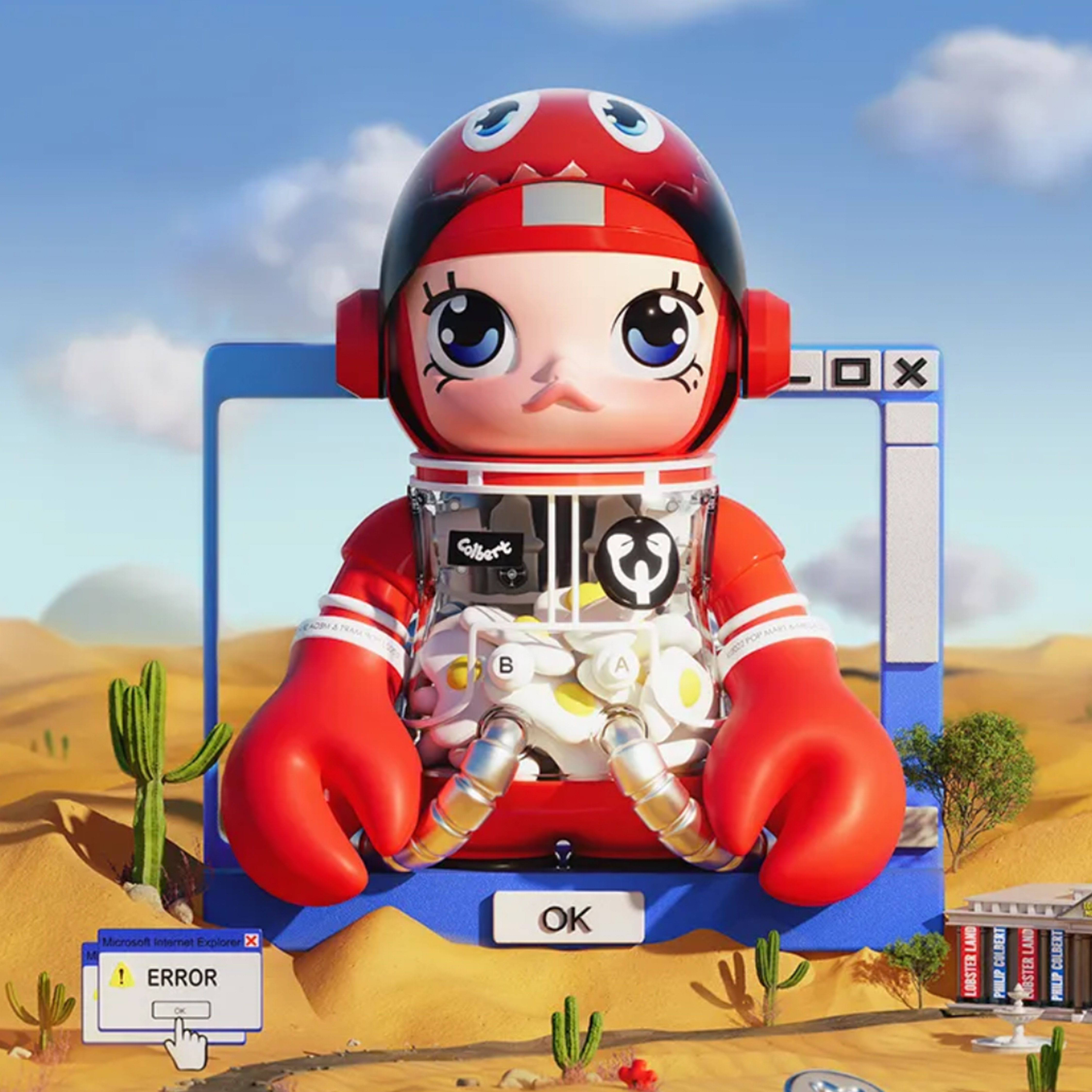 熊玩POPMART泡泡玛特 MEGA珍藏系列1000%MOLLY小龙虾手办潮玩摆件