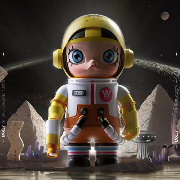 熊玩POPMART泡泡玛特 MOLLY  400% 1000%海绵宝宝潮玩手办摆件