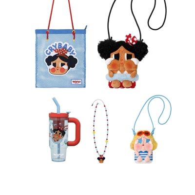 熊玩POPMART泡泡玛特CRYBABY哭娃VacationModeOn水杯背包项链周边