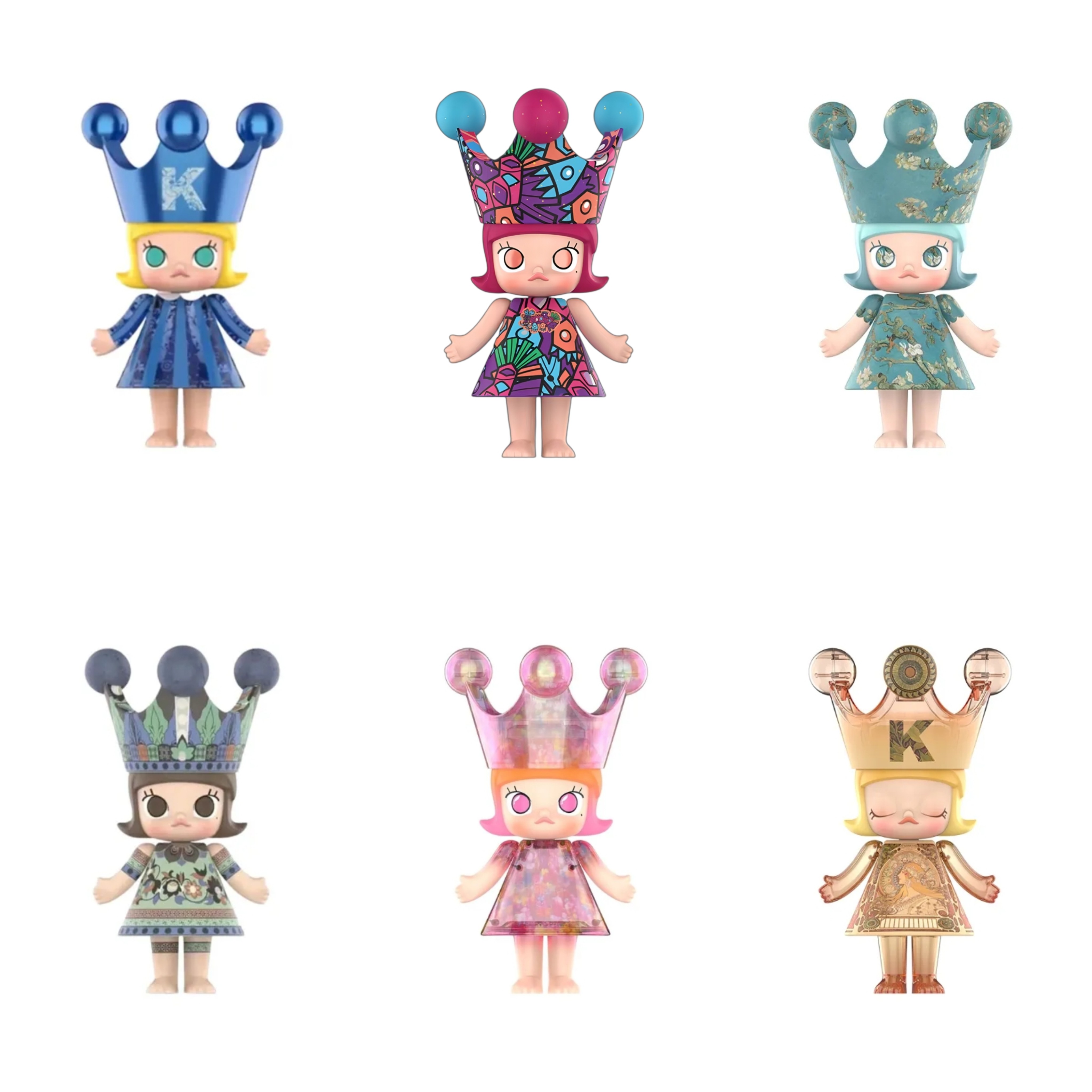熊玩popmart泡泡玛特royal molly蜷川实花美林穆夏皇冠公主大娃