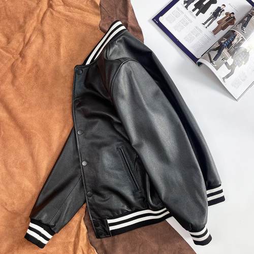 高级日系简约气质皮夹克