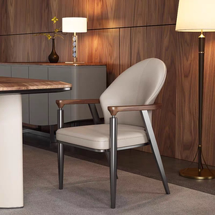 意式轻奢实木扶手茶椅茶台主人椅茶桌客人椅2025新款茶桌靠背椅子