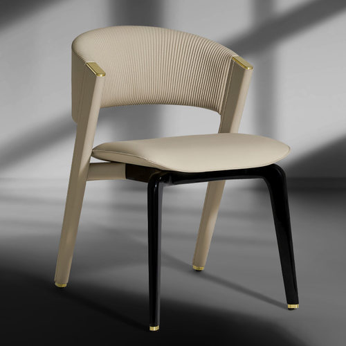 高定版实木CC餐椅意式极简轻奢