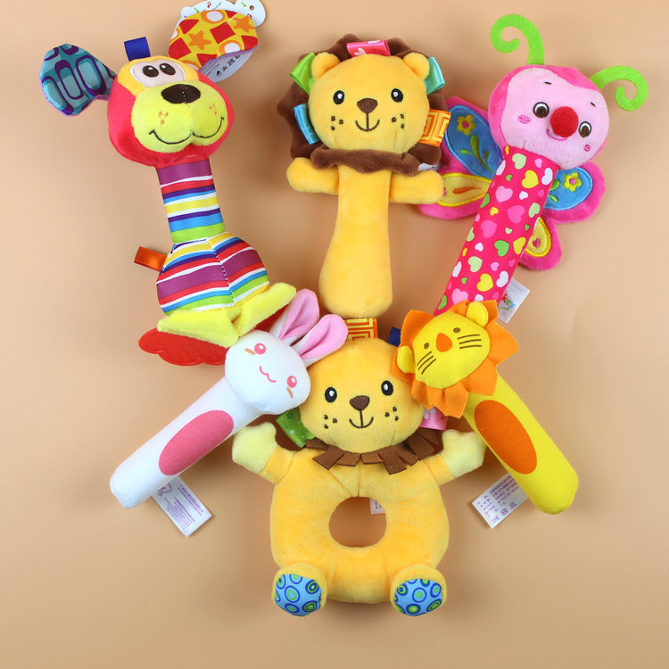 多功能抓握益智毛绒玩具手摇铃