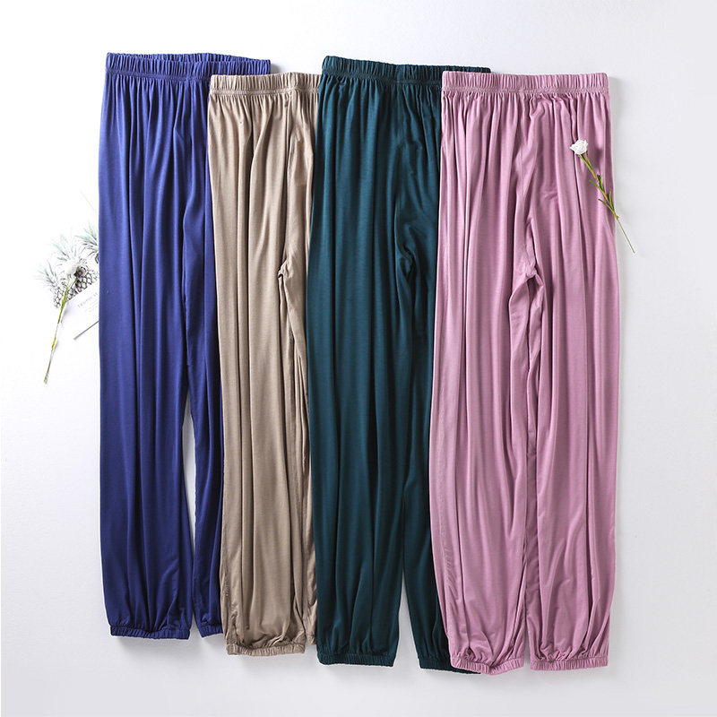 夏季新款仙女莫代尔灯笼裤 休闲透气懒人裤胖mm大码轻柔居家长裤