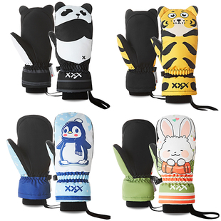 XXXsnow男女儿童滑雪手套手闷子防水耐磨保暖青少年三指宝宝手套