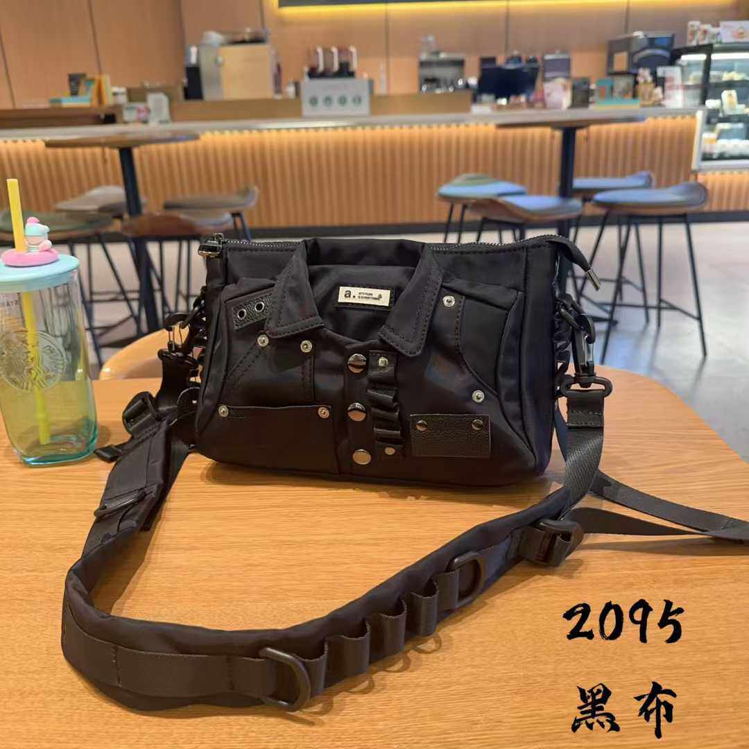 潮流女包新款网布衣服款斜挎包个性百搭单肩包宽肩带时尚挎包通勤