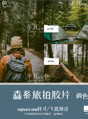 captureone样式森系橄榄绿旅拍胶片调色后期滤镜c1飞思预设CO700