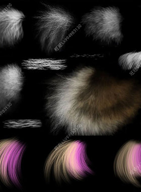 Clip Studio Paint画笔 12款笔触皮毛毛发纹理绒毛材质笔刷CSP22