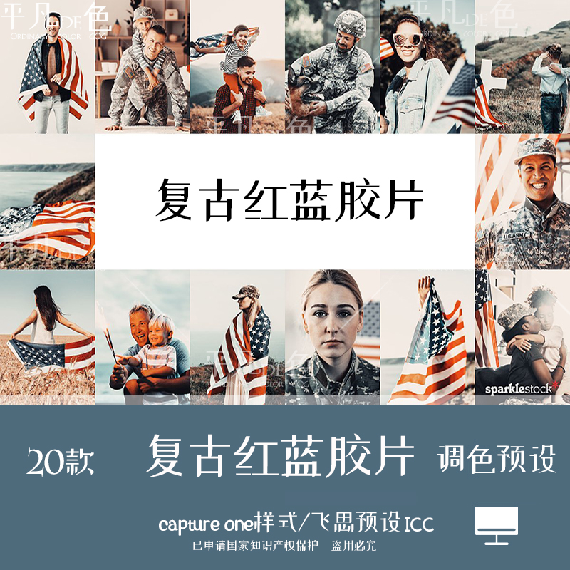 capture one样式 人像复古红蓝色调胶片调色滤镜 C1飞思预设CO762