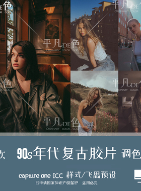 capture one样式 90s年代哑光复古胶片调色滤镜C1飞思预设CO946