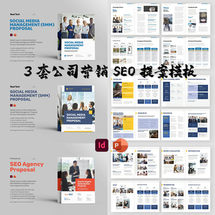 Indesign/PPT模板 3套竖版公司简介品牌营销数据提案管理ID手画册