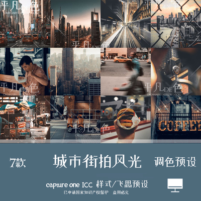 capture one样式 城市街拍风光扫街人文调色滤镜 c1飞思预设CO964