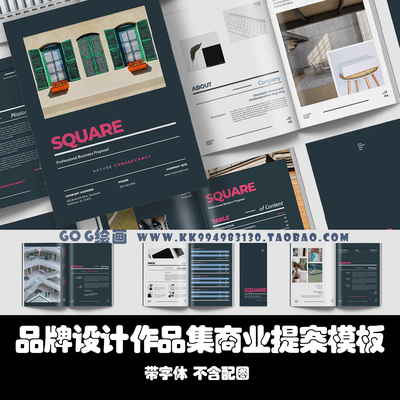 Word/Indesign模板A4专业商业计划书设计24页营销提案作品画册PDF