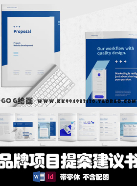 Indesign/Word模板24页品牌产品建议投资汇报VI提案手册ID画册PDF