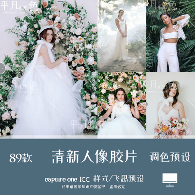 capture one样式小清新胶片人像婚礼跟拍调色滤镜C1飞思预设CO266