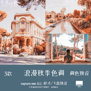 capture one样式 一键秋天秋季金黄色调调色滤镜 C1飞思预设CO849