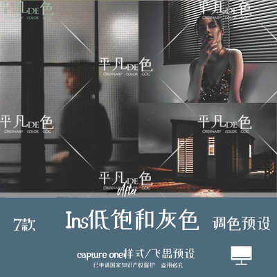 captureone样式 低饱和灰色旅拍人像胶片调色滤镜C1飞思预设CO842