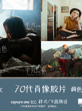 captureone样式复古70年代胶片时尚肖像调色滤镜C1飞思预设CO947