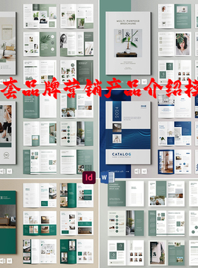 Indesign/Word模板5套A4个人品牌营销产品展示介绍ID投资宣传画册